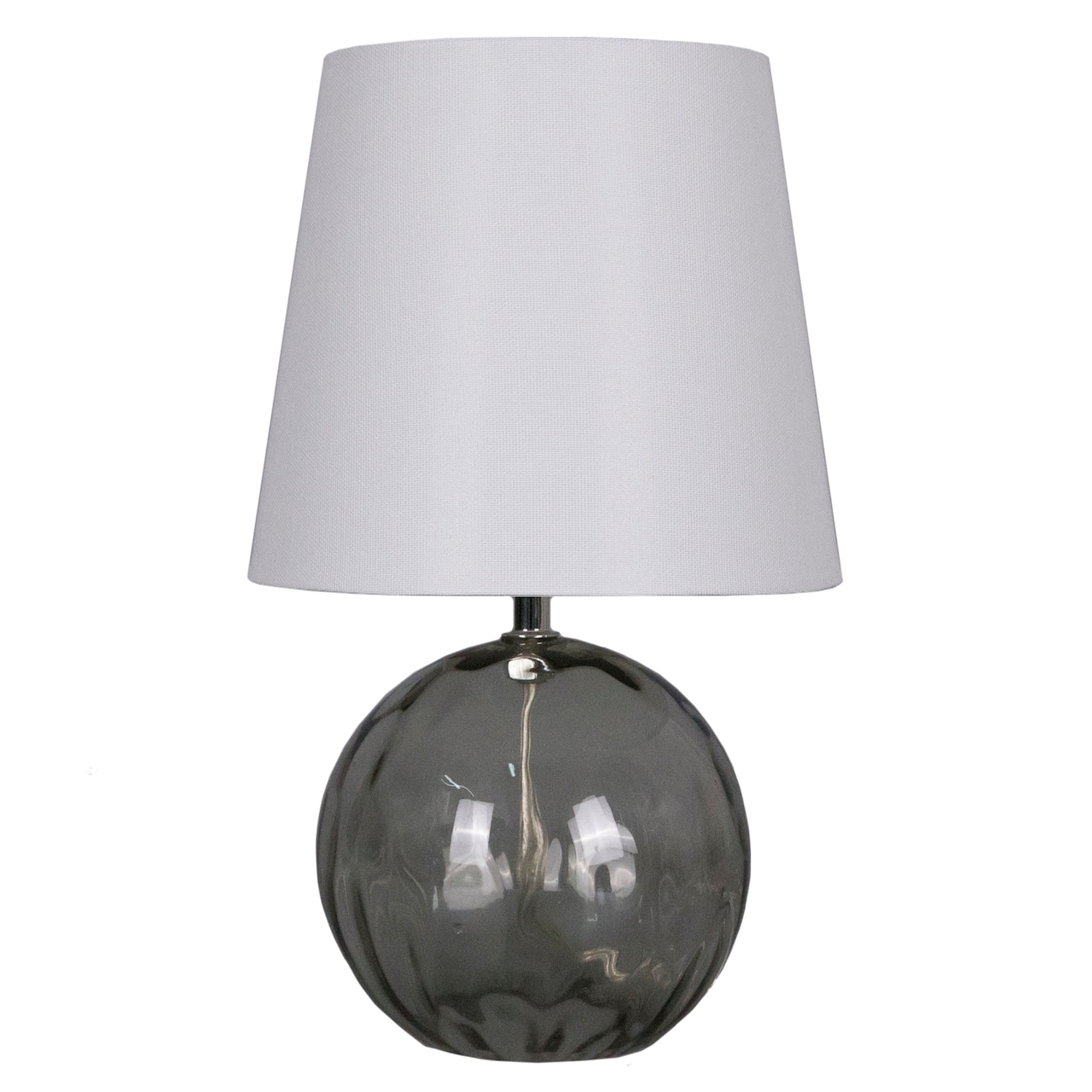 13" Glass Sphere Table Lamp with White Fabric Shade by Ashland®